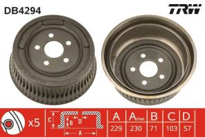 TRW DB4294 - Brzdový bubon -