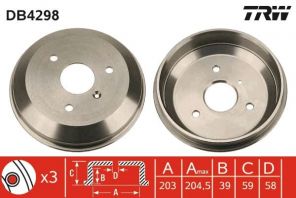 TRW DB4298 - Brzdový bubon -