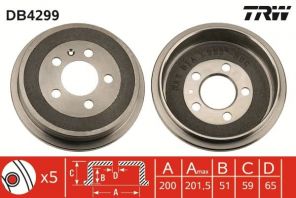 TRW DB4299 - Brzdový bubon -