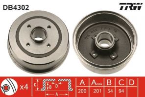 TRW DB4302 - Brzdový bubon -