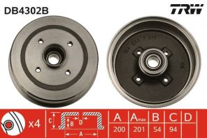 TRW DB4302B - Brzdový bubon -