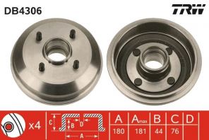 TRW DB4306 - Brzdový bubon -