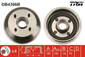 TRW DB4306B - Brzdový bubon -
