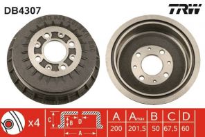TRW DB4307 - Brzdový bubon -