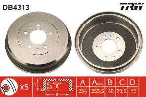 TRW DB4313 - Brzdový bubon -