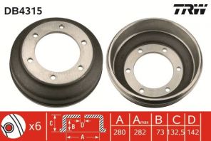 TRW DB4315 - Brzdový bubon -