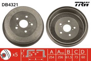 TRW DB4321 - Brzdový bubon -