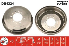 TRW DB4324 - Brzdový bubon -