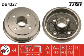 TRW DB4327 - Brzdový bubon -