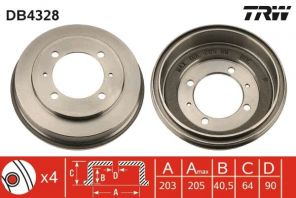 TRW DB4328 - Brzdový bubon -