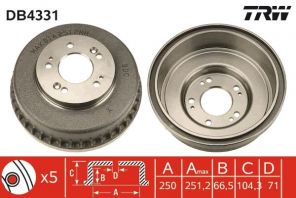 TRW DB4331 - Brzdový bubon -