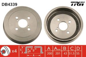 TRW DB4339 - Brzdový bubon -
