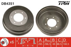 TRW DB4351 - Brzdový bubon -