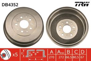 TRW DB4352 - Brzdový bubon -