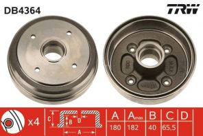 TRW DB4364 - Brzdový bubon -