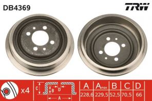 TRW DB4369 - Brzdový bubon -