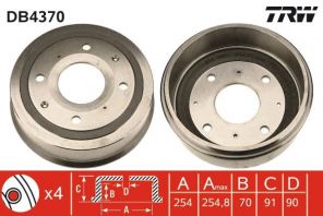 TRW DB4370 - Brzdový bubon -