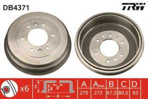 TRW DB4371 - Brzdový bubon -