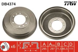 TRW DB4374 - Brzdový bubon -