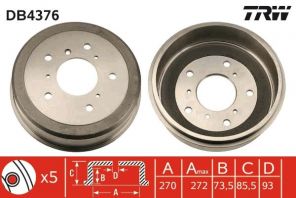 TRW DB4376 - Brzdový bubon -