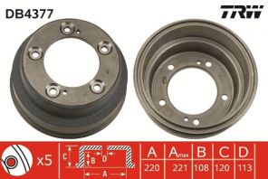 TRW DB4377 - Brzdový bubon -