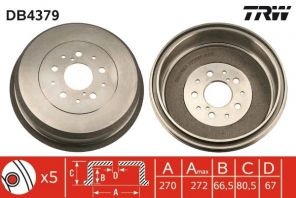 TRW DB4379 - Brzdový bubon -