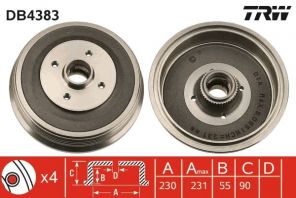 TRW DB4383 - Brzdový bubon -
