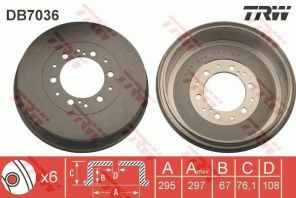 TRW DB7036 - Brzdový bubon -