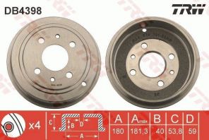 TRW DB4398 - Brzdový bubon -