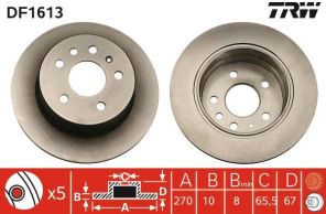 TRW DF1613 - Brzdový kotúč -