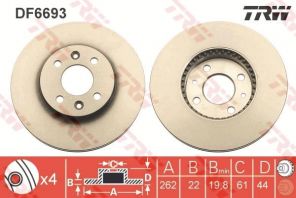 TRW DF6693 - Brzdový kotúč -