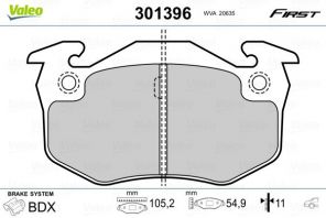 Valeo 301396 - Brzdové platničky -