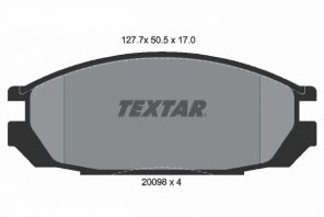 Textar 2009801 - Brzdové platničky -