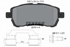 Textar 2219103 - Brzdové platničky -