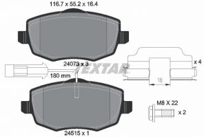 Textar 2407303 - Brzdové platničky -