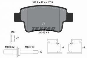 Textar 2434903 - Brzdové platničky -