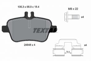 Textar 2484801 - Brzdové platničky -