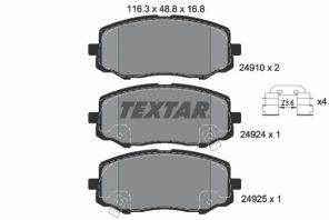 Textar 2491001 - Brzdové platničky -