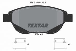 Textar 2509401 - Brzdové platničky -