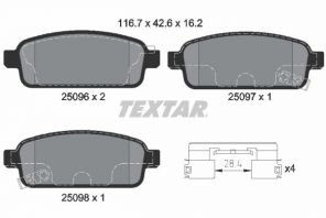 Textar 2509606 - Brzdové platničky -
