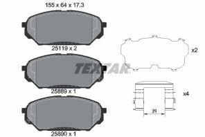 Textar 2511901 - Brzdové platničky -