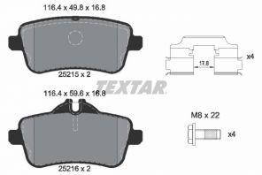 Textar 2521505 - Brzdové platničky -