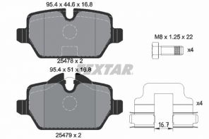 Textar 2547801 - Brzdové platničky -