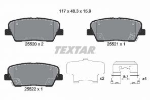Textar 2552001 - Brzdové platničky -