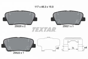 Textar 2552003 - Brzdové platničky -
