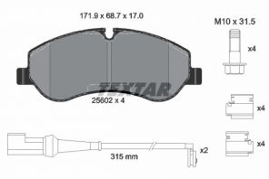Textar 2560201 - Brzdové platničky -