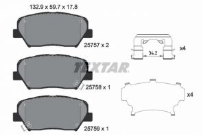Textar 2575701 - Brzdové platničky -