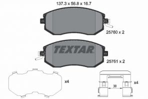Textar 2576001 - Brzdové platničky -