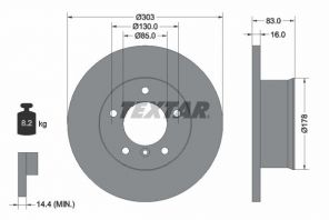 Textar 92020300 - Brzdový kotúč -