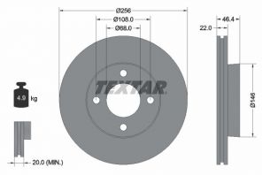 Textar 92026000 - Brzdový kotúč -